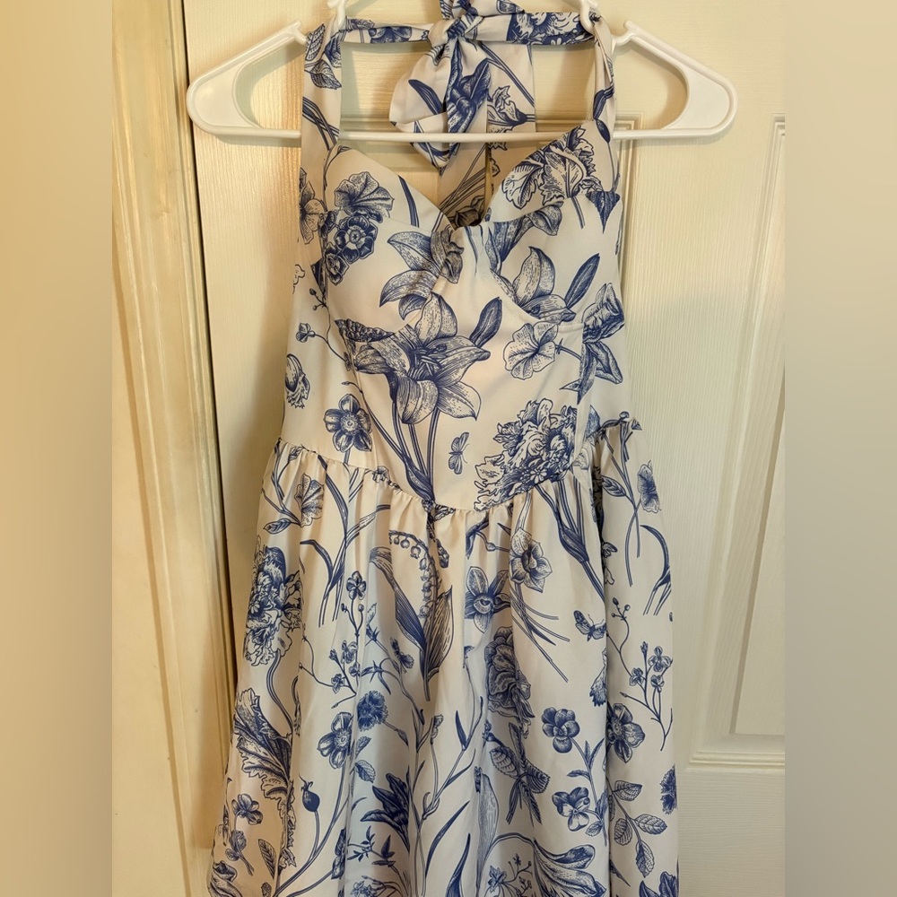 Vestique Blue Floral Kids Dress